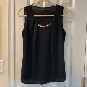 Mandy Evans | Black Sleeveless Top Gold Neck Size Small